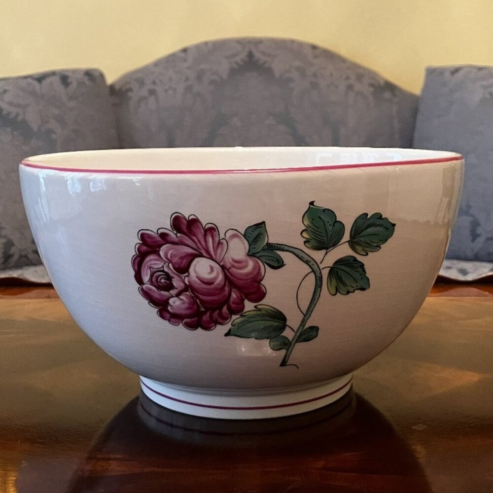 🌺Vintage Tiffany Strasbourg Flowers Large Porcelain Bowl - Picture 4 of 8